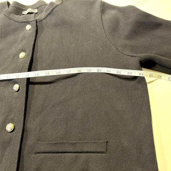 Pretty Garden heavy all cotton black sweater/jacket.  NWOT - Picture 7 of 8